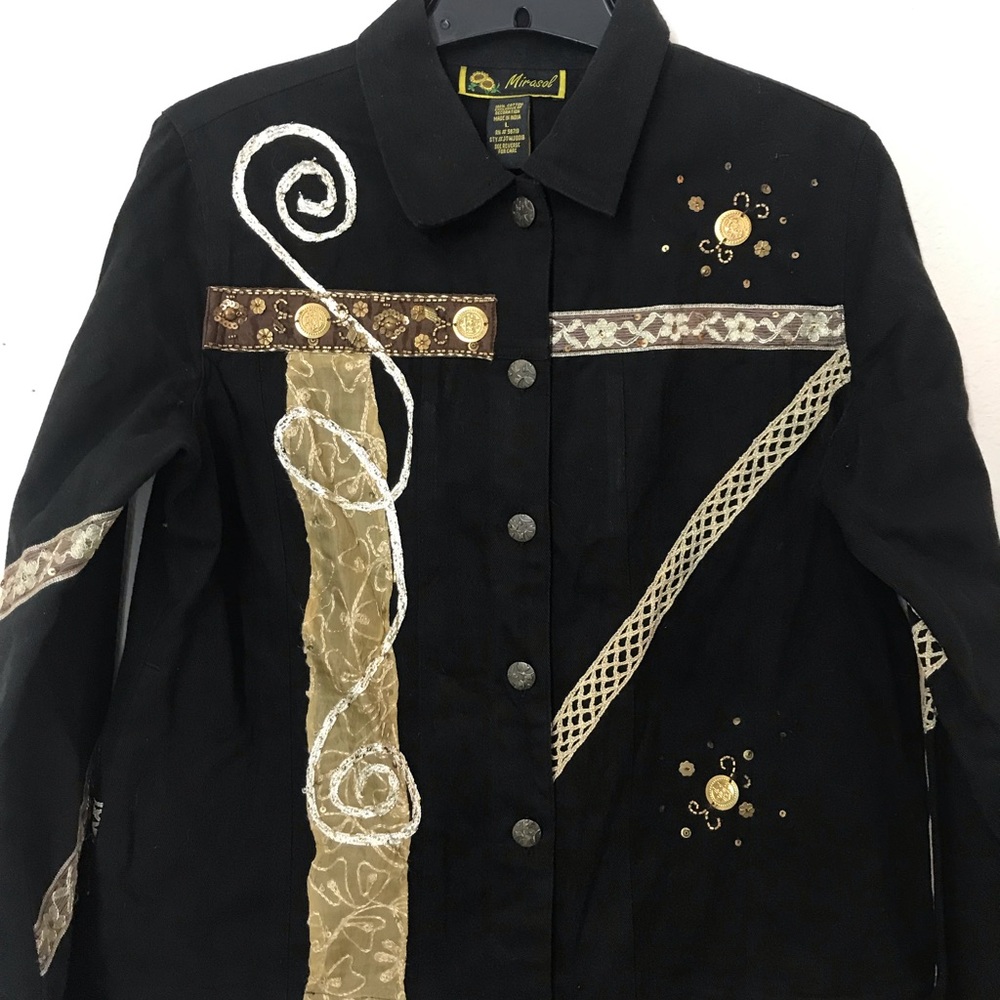 Marisol sequins beads jacket black L